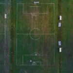 birds eye photography of two soccer fields